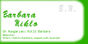 barbara miklo business card