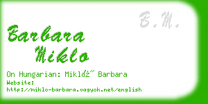 barbara miklo business card